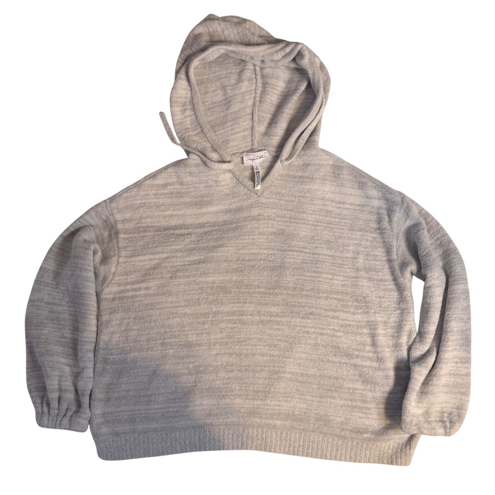 Soma WKND Hoodie Sweater Space Dye Large Gray Womens Relaxed Loungewear Pullover
